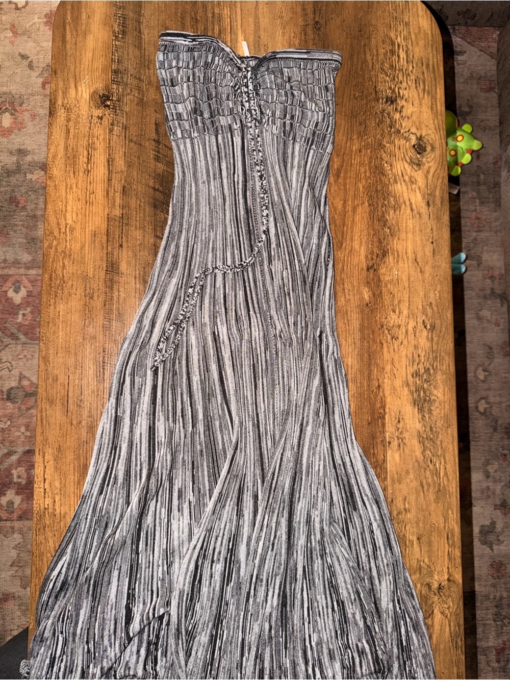 Free People Strapless Grey Textured Maxi Dress